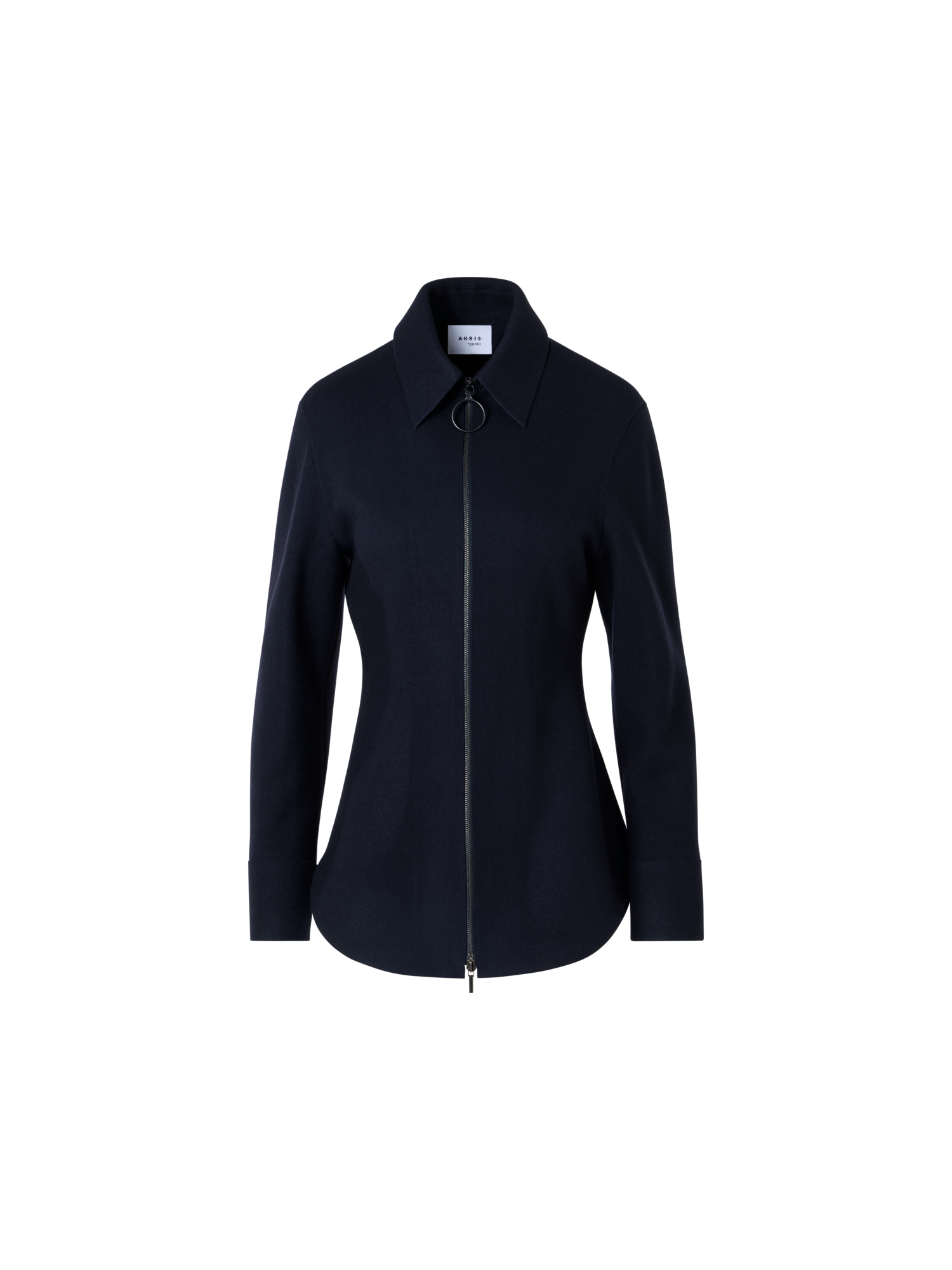 Designer Hemdjacke aus Doppelstrick-Jersey - Blau - Dunkelblau