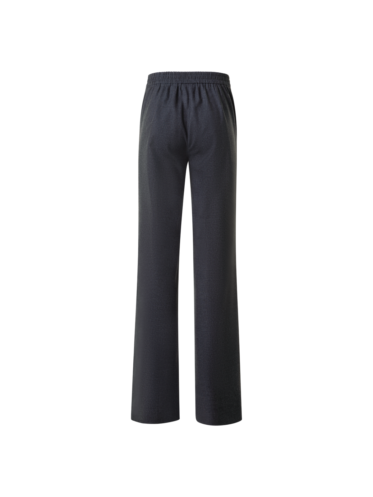 Designer Weite Woll-Flanell Hose mit Elastikbund - Grau