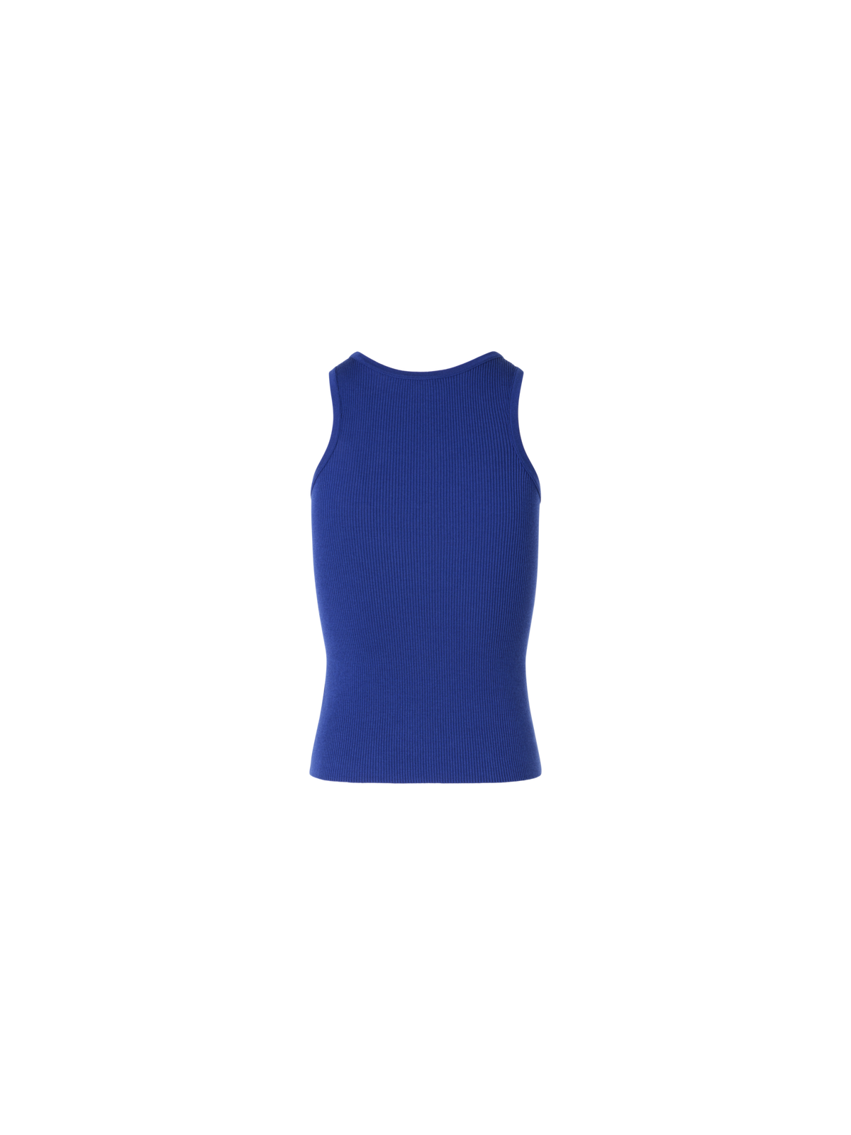 Designer Ärmelloses geripptes Seidenstrick-Top - Blau