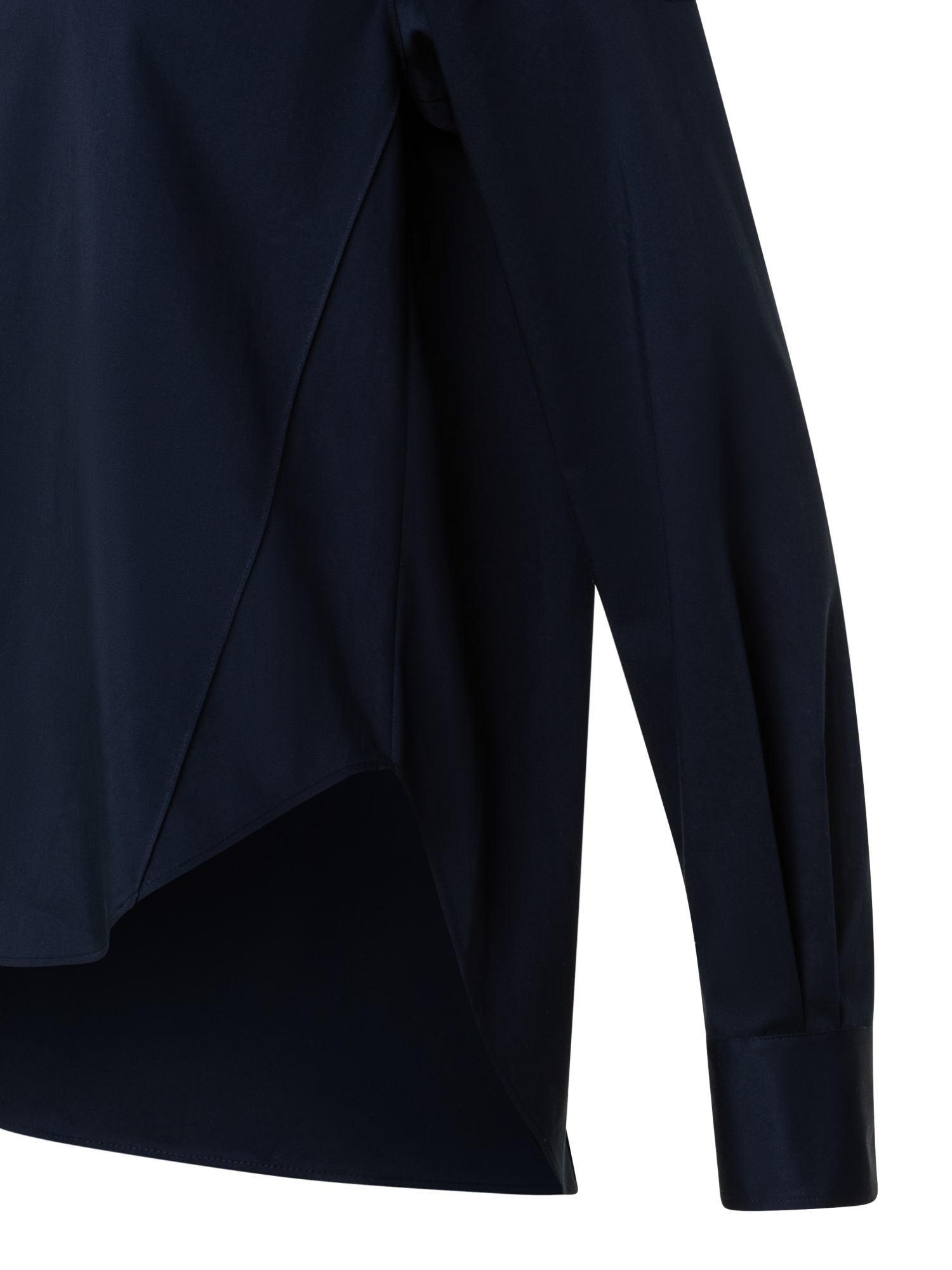 Designer Bluse aus Baumwoll-Gabardine - Dunkelblau - Blau