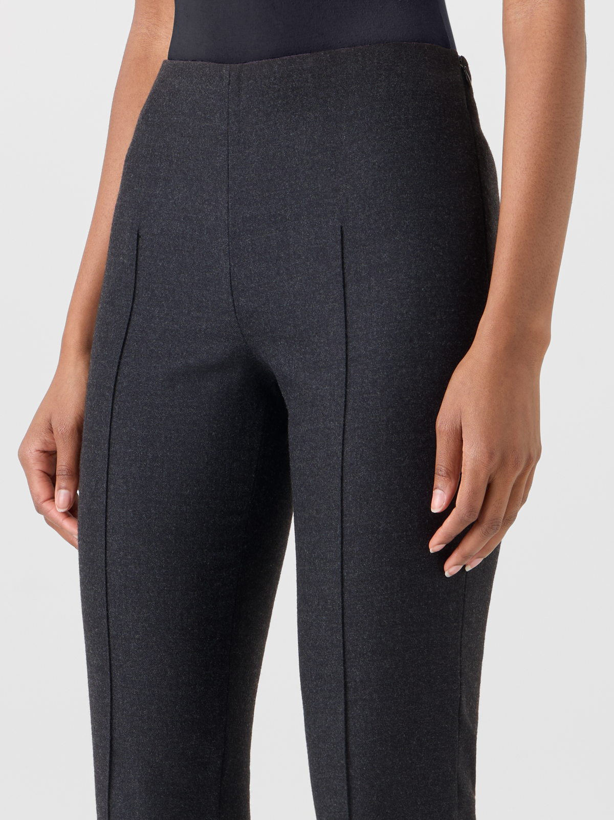 Designer Schmale Hose aus Wollflanell - Grau #editorial