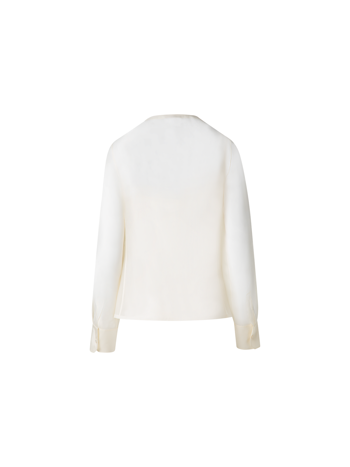 Designer Transparente Seiden-Organza-Bluse - Ecru - Weiss