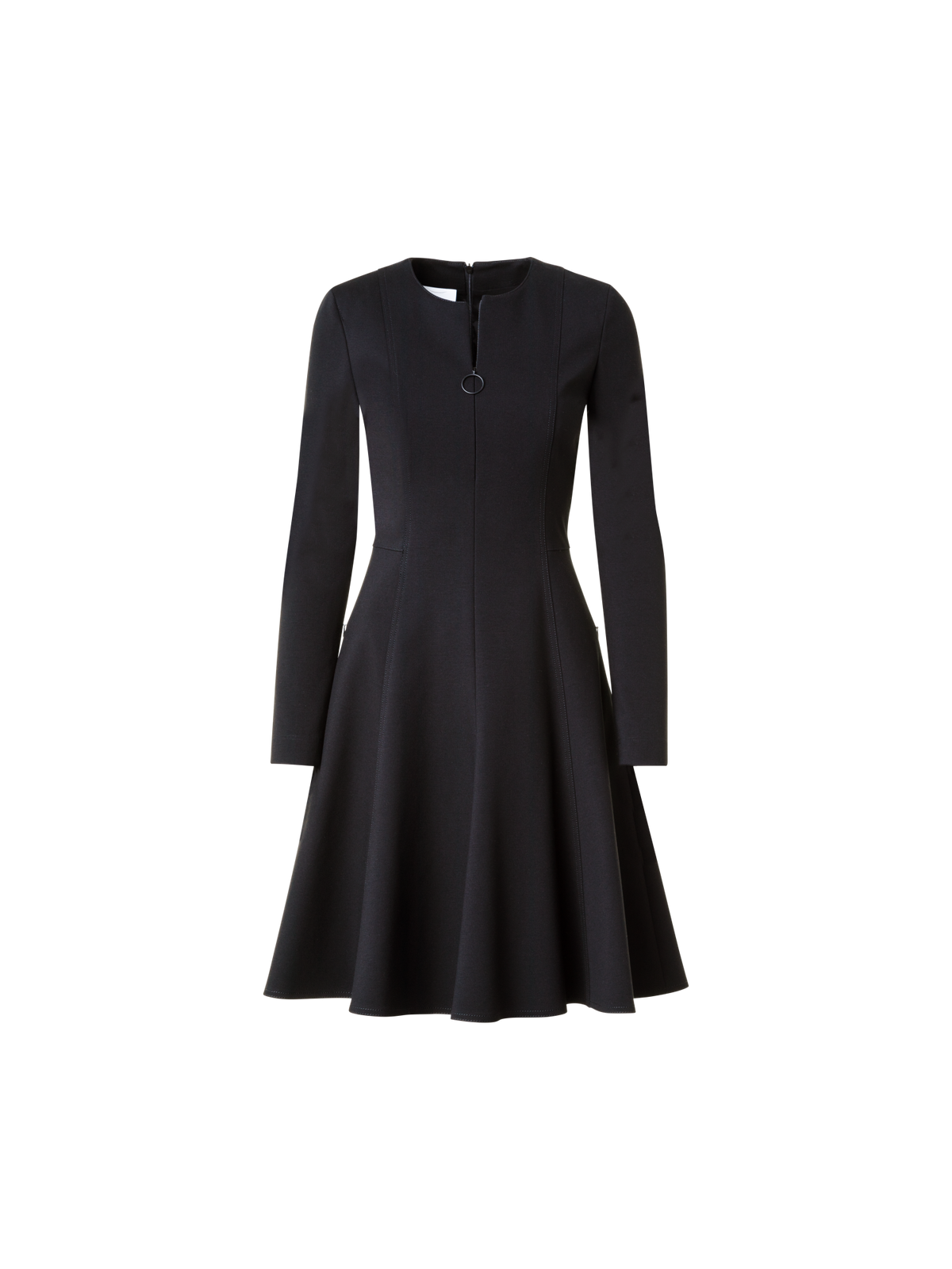 Designer Jersey-Kleid mit Rock in A-Linie - Schwarz