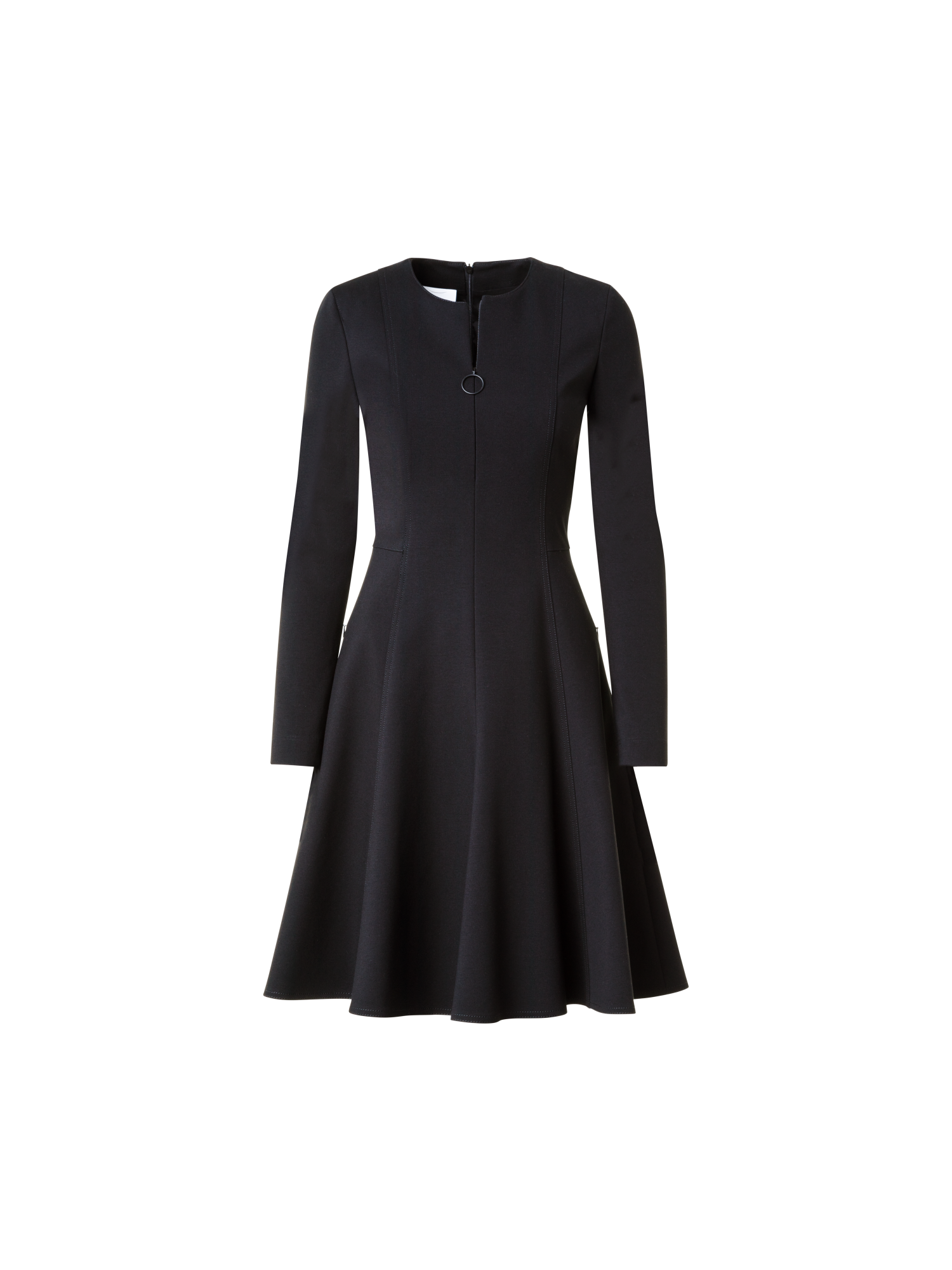 Designer Jersey-Kleid mit Rock in A-Linie - Schwarz