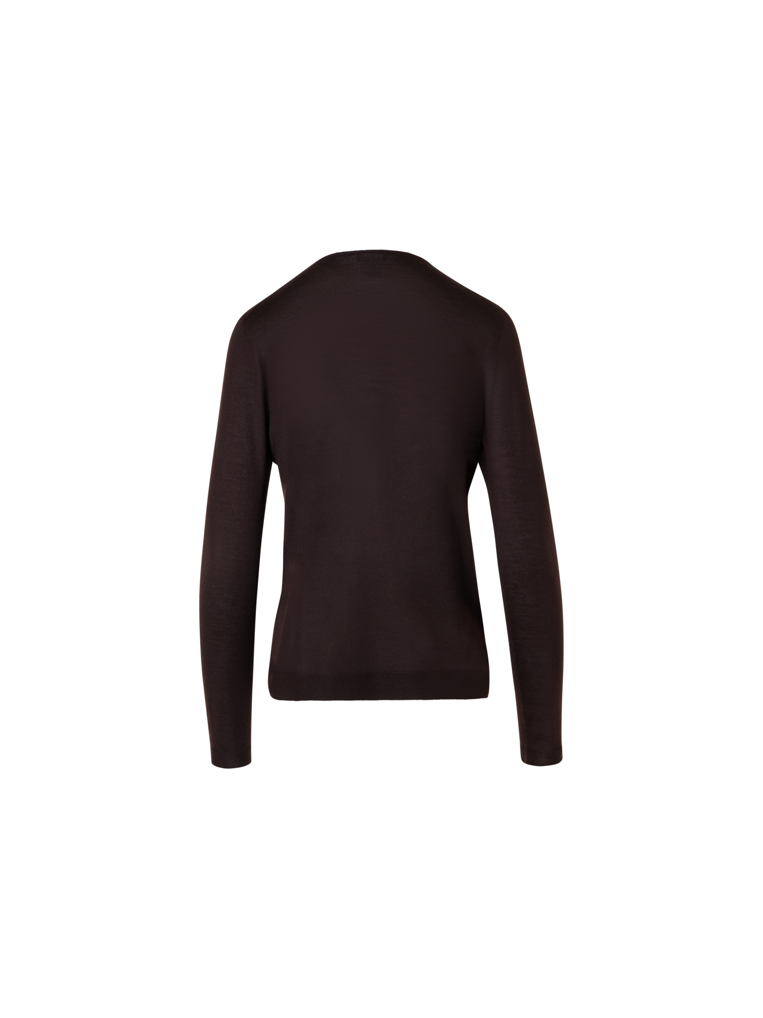 Designer Nahtloser Rundhals-Pullover aus Kaschmirseide - Braun