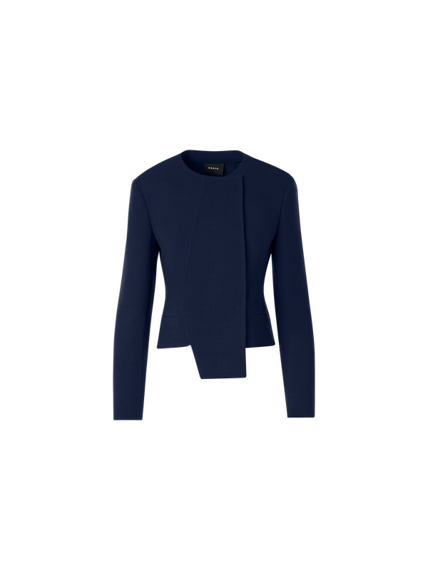 Designer Hemilio Kurzjacke aus Woll-Doubleface - Blau