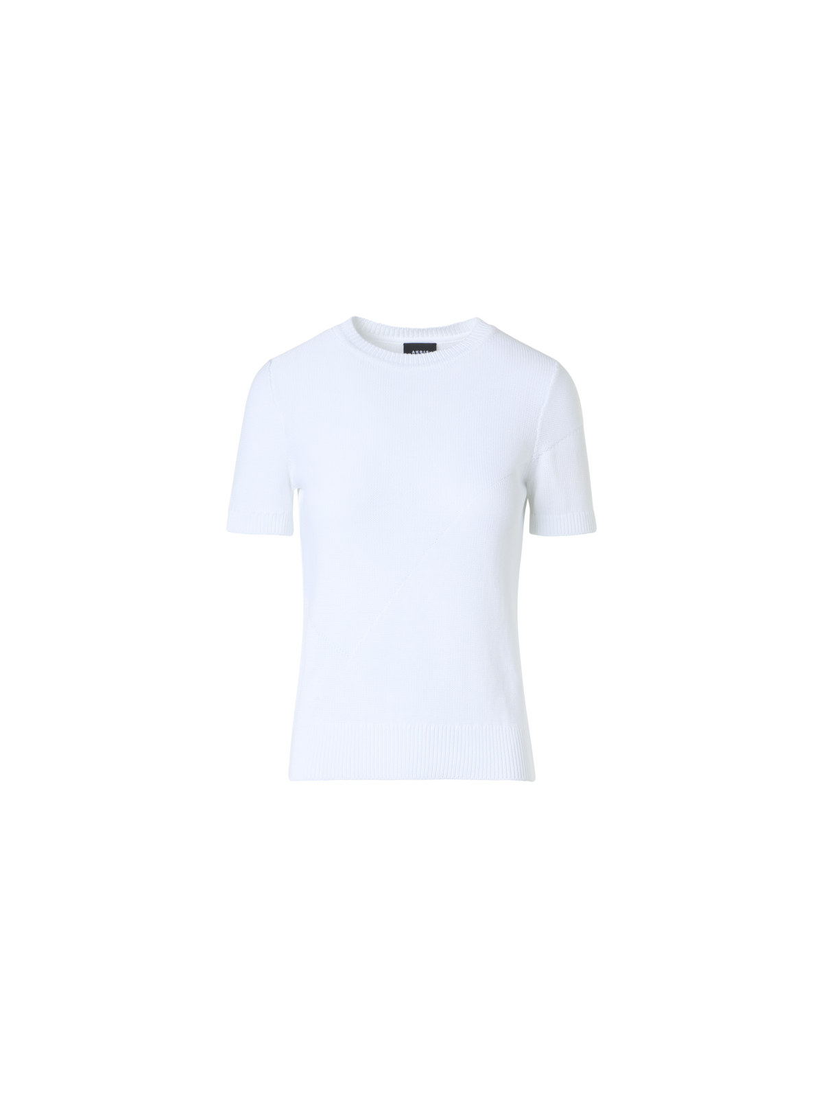 Designer Baumwollpullover mit Polygon-Intarsie - Ecru
