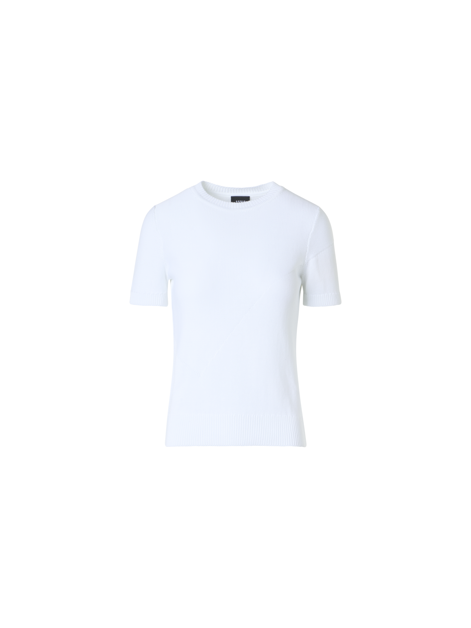 Designer Baumwollpullover mit Polygon-Intarsie - Ecru