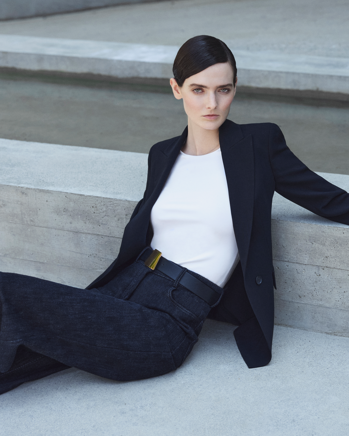 Designer T-Shirt aus Baumwoll-Jersey  - Weiss #editorial