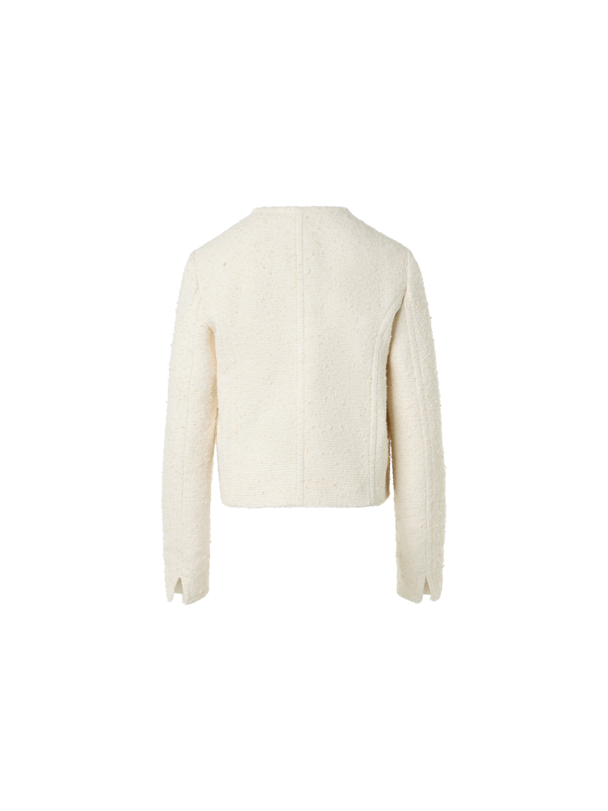 Designer Kastige Sommer-Jacke aus Bouclé-Baumwolle - Ecru