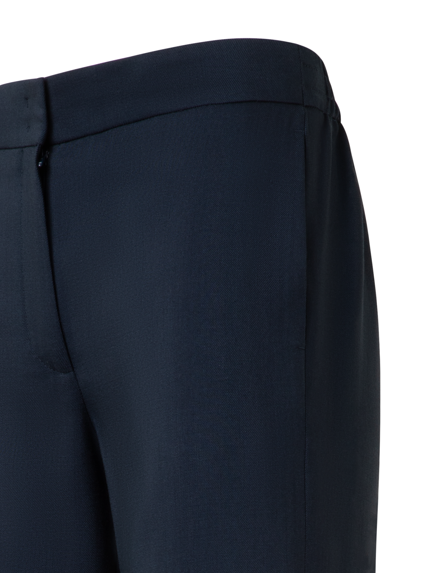 Designer Gerade Hose aus Cool Wool mit elastichem Bund - Dunkelblau - Blau