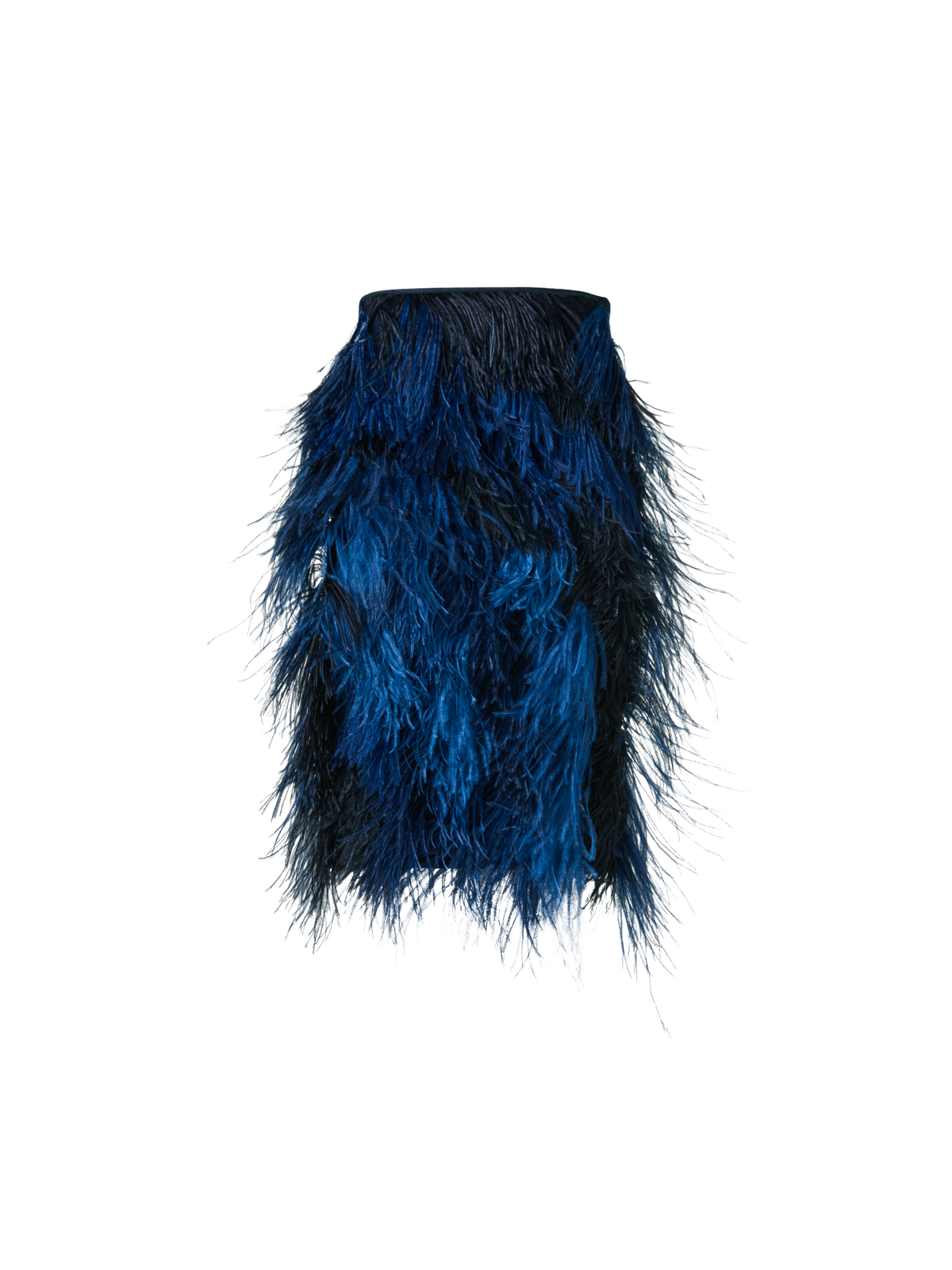 Designer Woll Doubleface Feathered Pencil Skirt - Dunkelblau - Blau - Bunt
