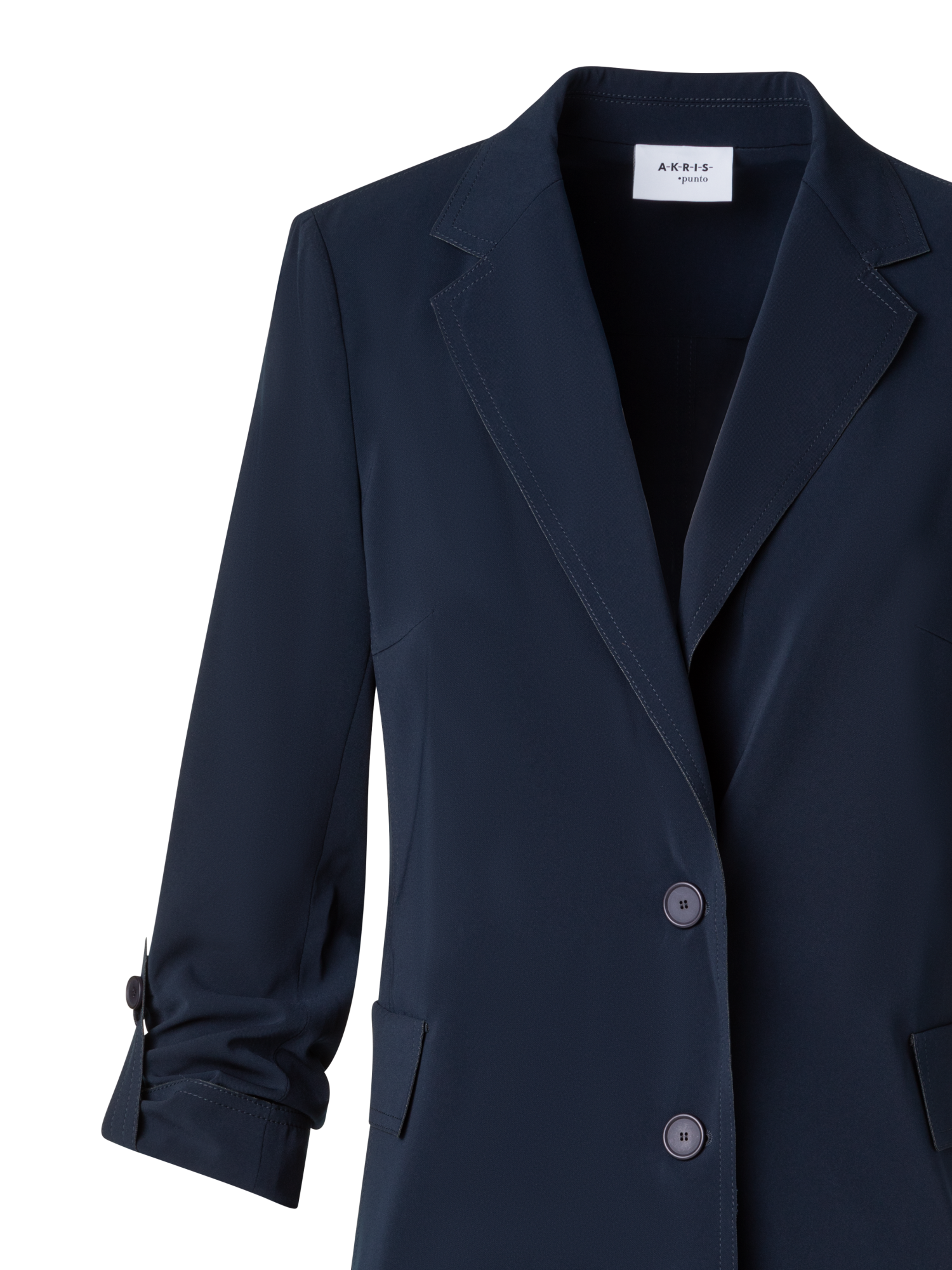 Designer Travel-Friendly Laser Cut Boyfriend Blazer - Dunkelblau - Blau