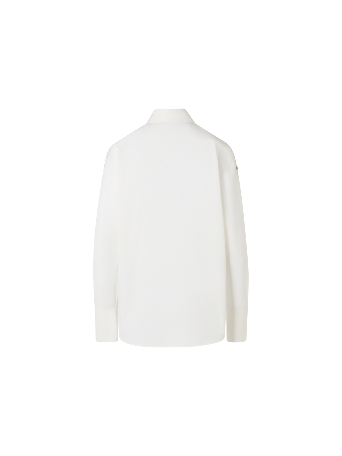 Designer Popeline-Bluse mit Druckknopf-Ärmelschlitzen - Ecru