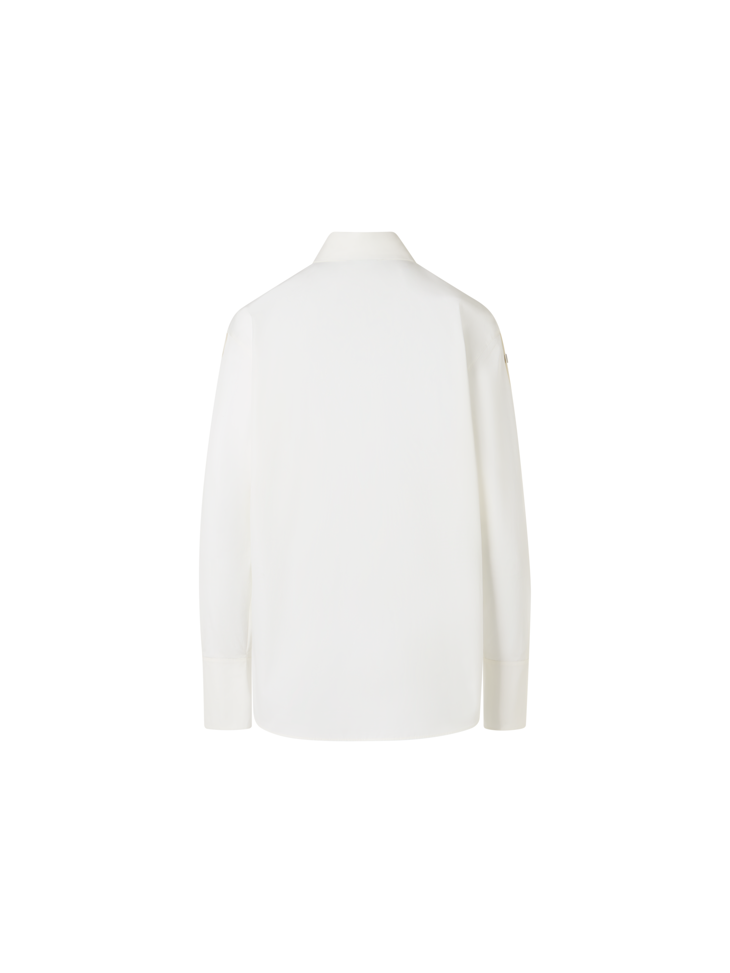 Designer Popeline-Bluse mit Druckknopf-Ärmelschlitzen - Ecru