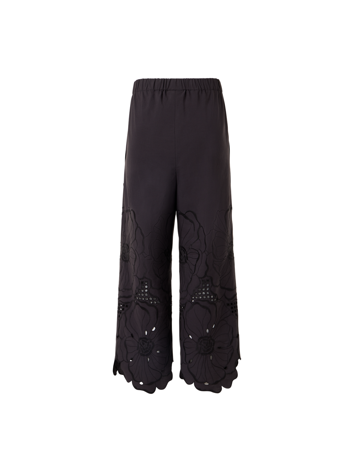 Designer Frey Wide-Leg Hose aus Baumwollpopeline - Schwarz