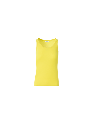 Designer Tailliertes Merinowolle-Top mit Rundhalsausschnitt - Gelb