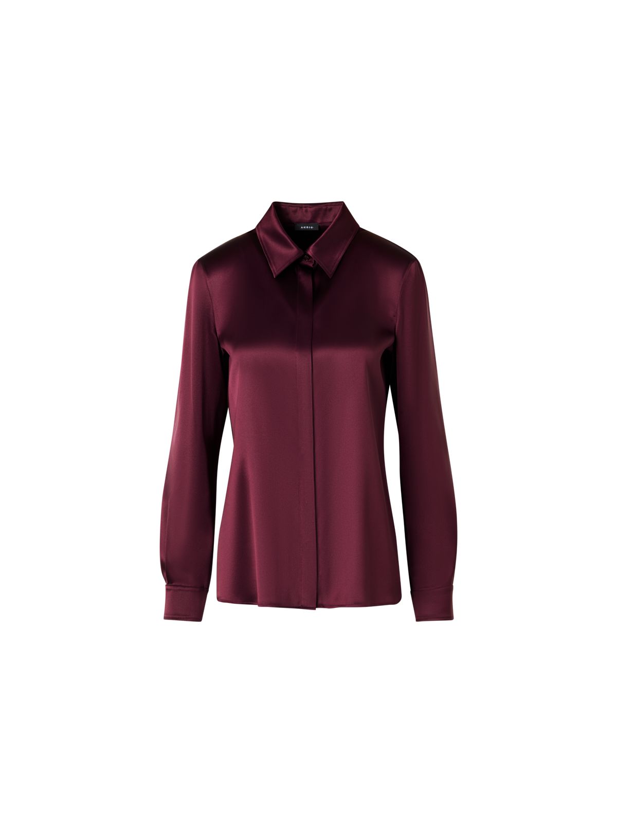 Designer Bluse aus Seidensatin mit Stretch - Rot