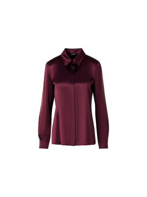 Designer Bluse aus Seidensatin mit Stretch - Rot