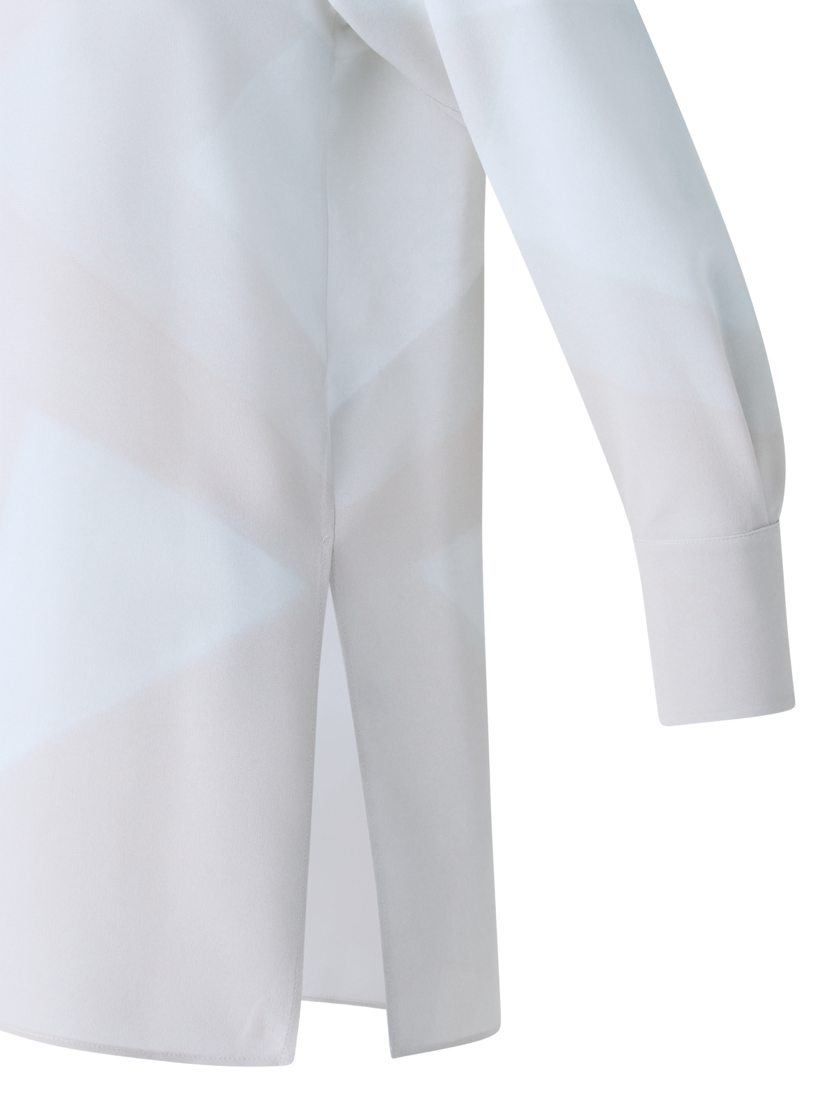 Designer Seiden-Tunika-Bluse mit Chiaroscuro Druck