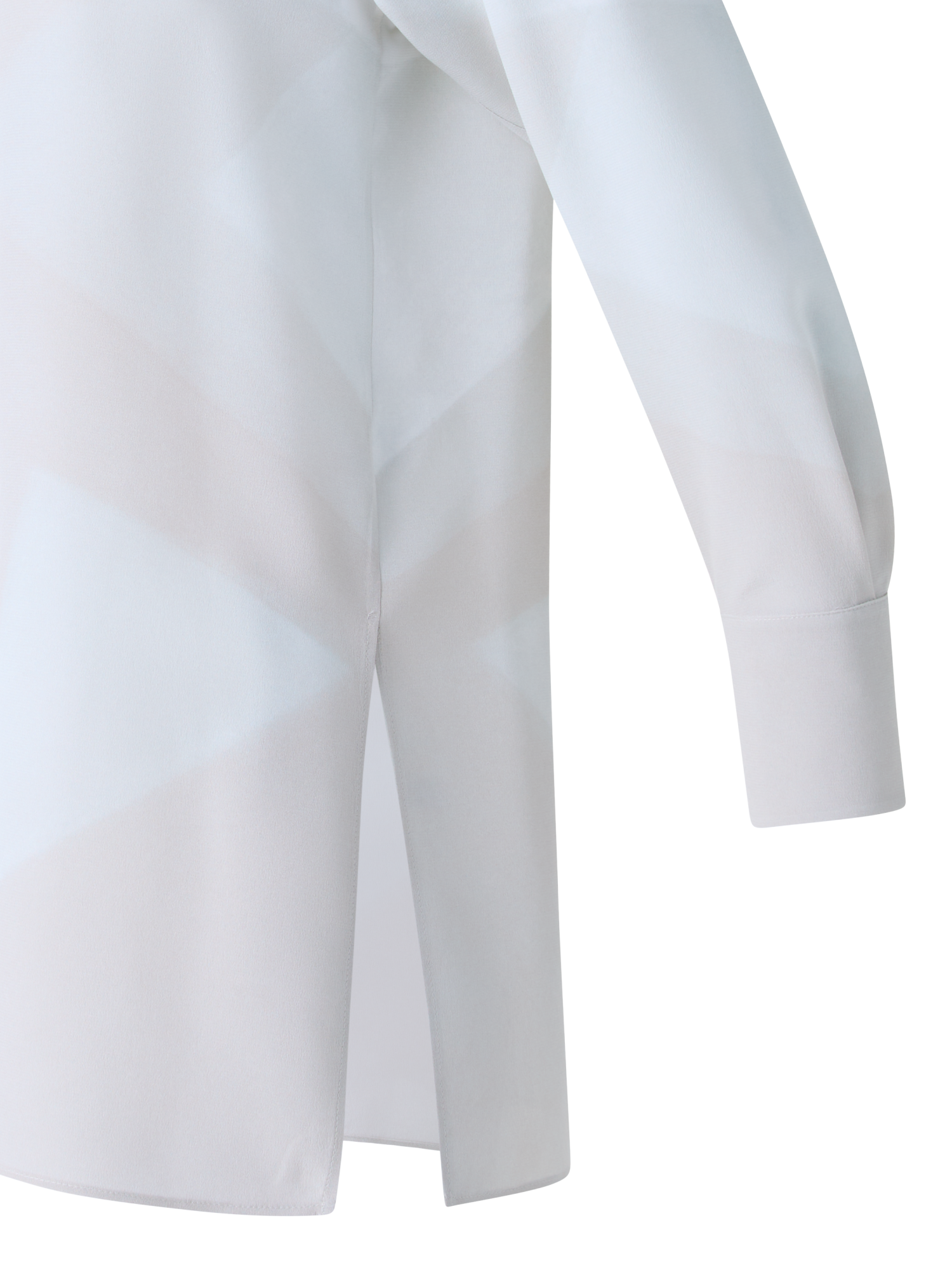 Designer Seiden-Tunika-Bluse mit Chiaroscuro Druck