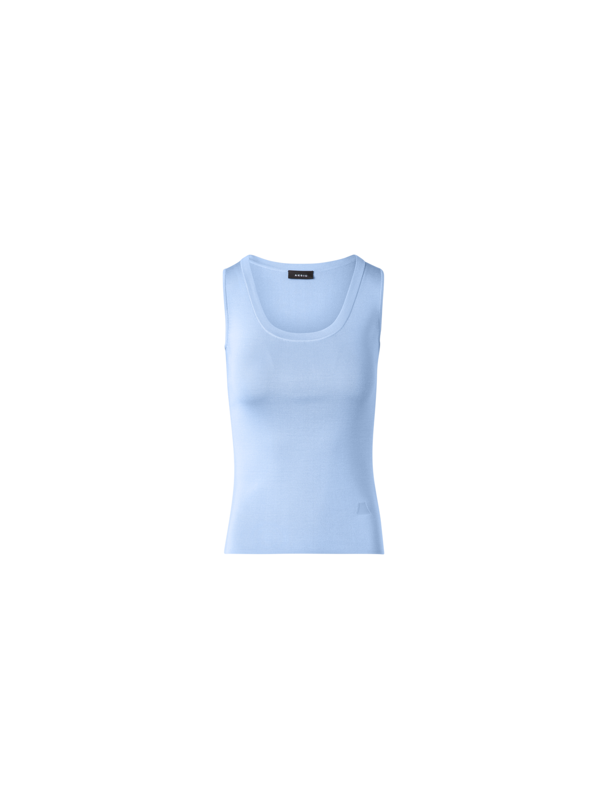 Designer Tanktop aus Seidenstrick - Blau
