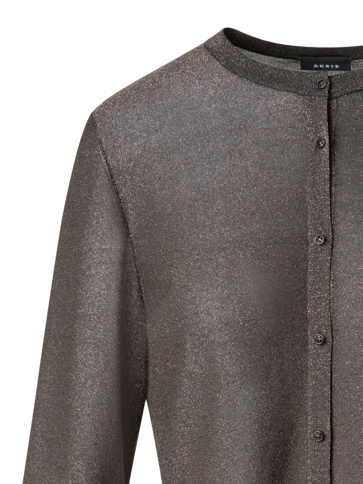 Designer Seiden-Cardigan mit goldenem Lurex - Schwarz - Gold