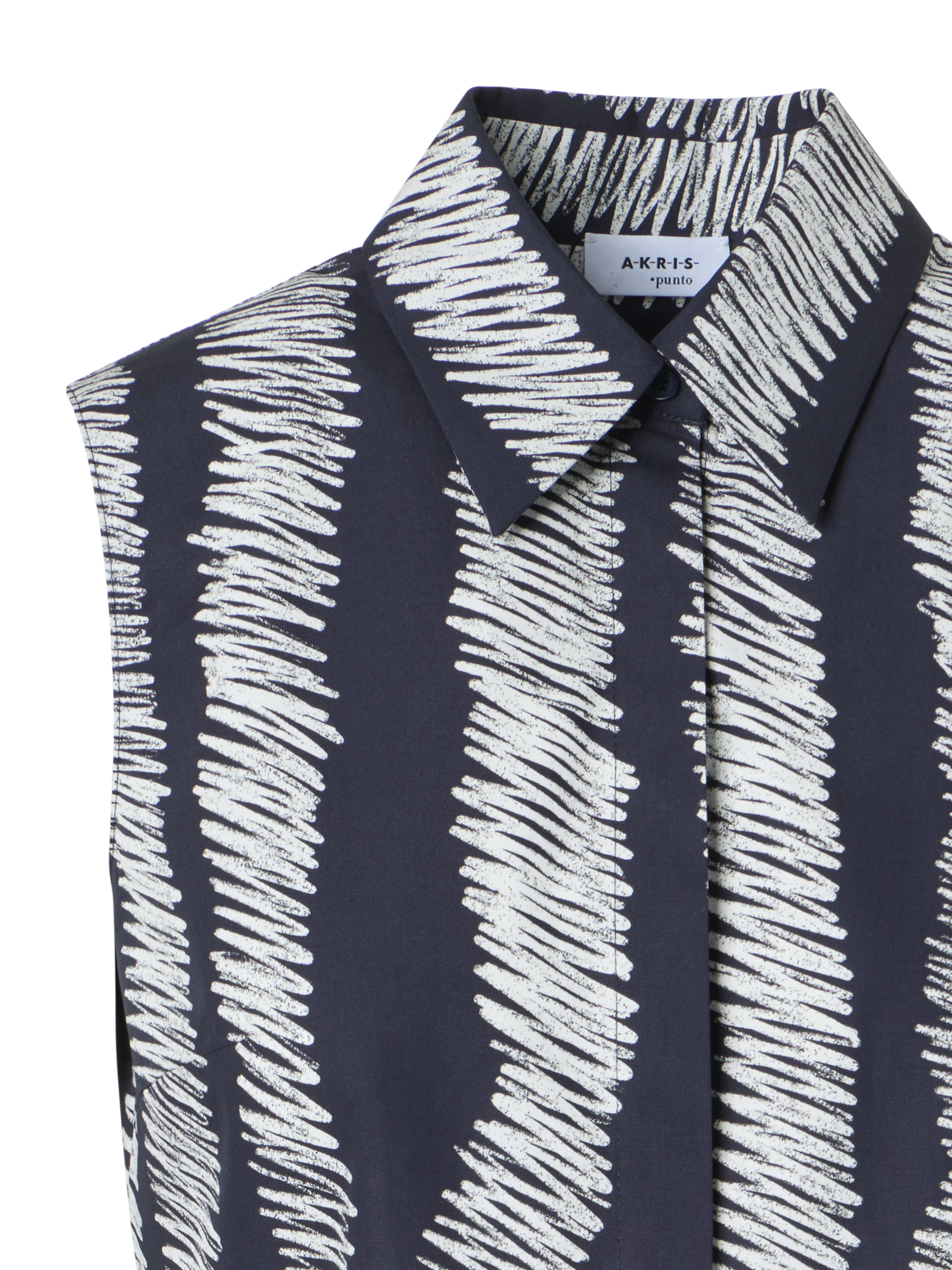 Designer Baumwollbluse mit Scribble-Wave-Druck - Bunt