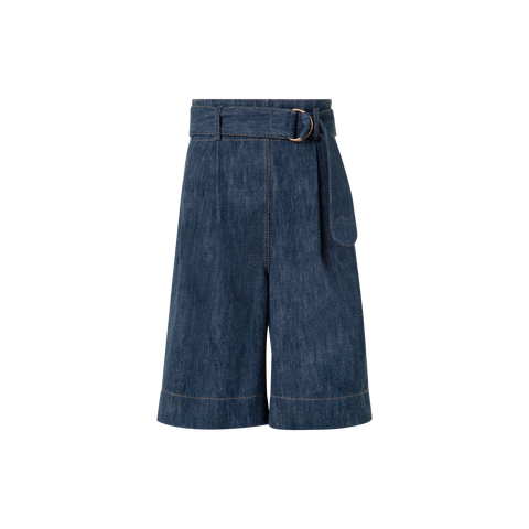 Hochtaillierte Bermuda-Shorts aus Sailor Denim