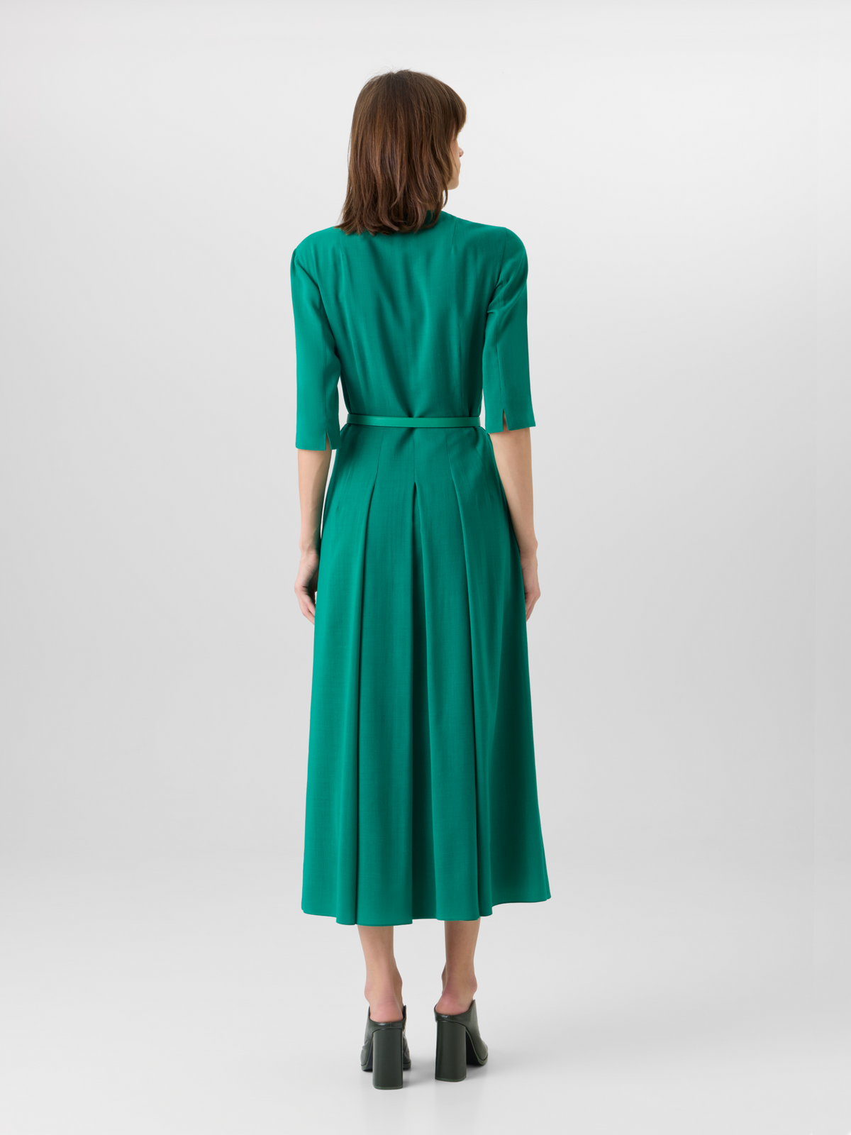 Designer Langärmeliges Midikleid aus Shelly-Wolle - Grün #editorial