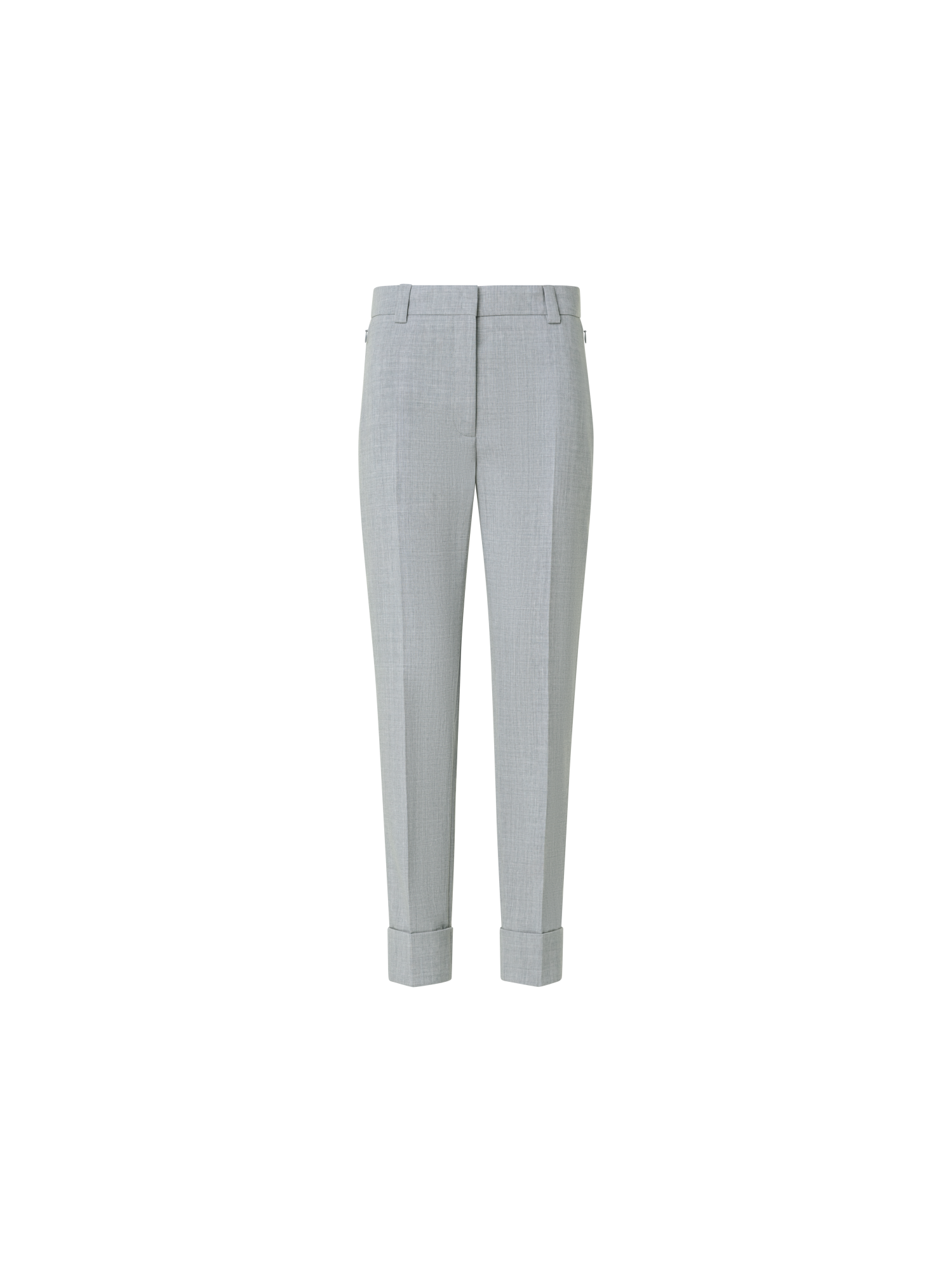Designer Tapered Hose aus Woll-Doubleface - Grau