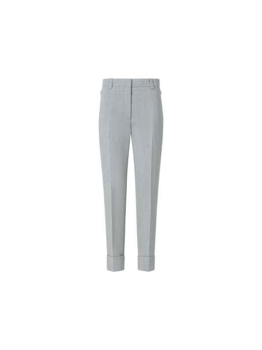 Designer Tapered Hose aus Woll-Doubleface - Grau