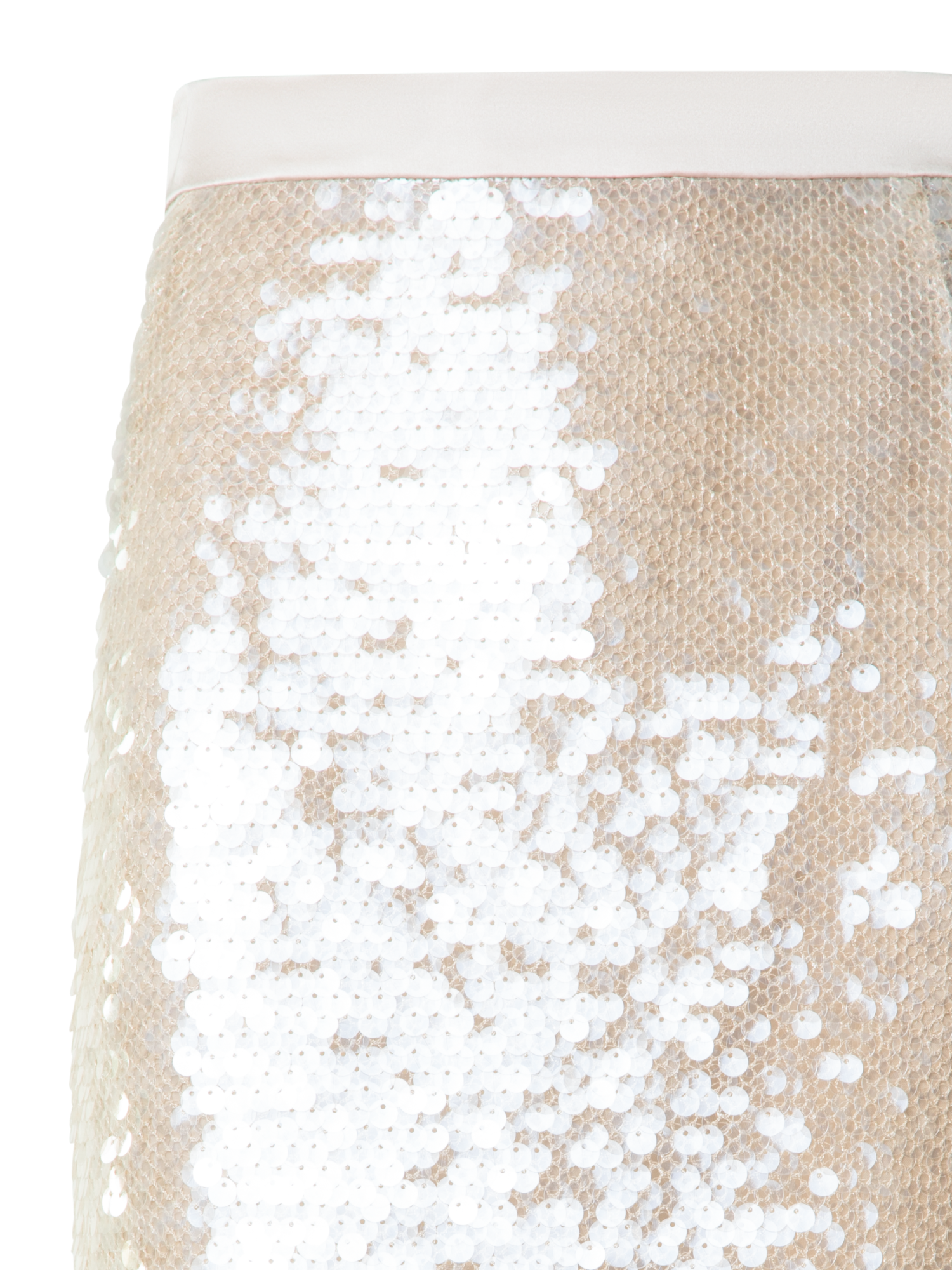 Designer Pailletten-Bleistiftrock - Grau - Beige