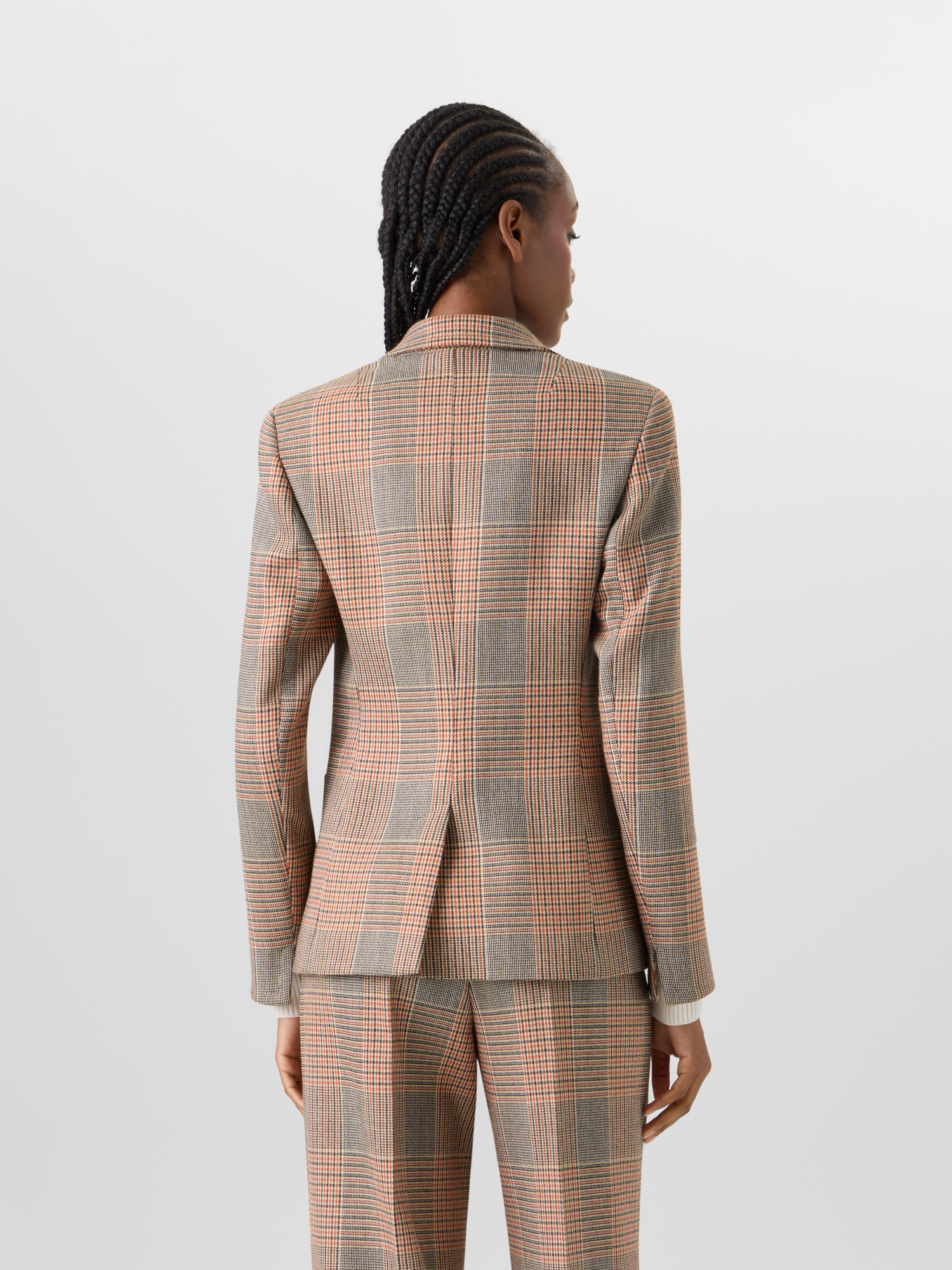 Designer Langärmelige Jacke aus Glencheck auf schwerem Woll-Twill - Bunt 