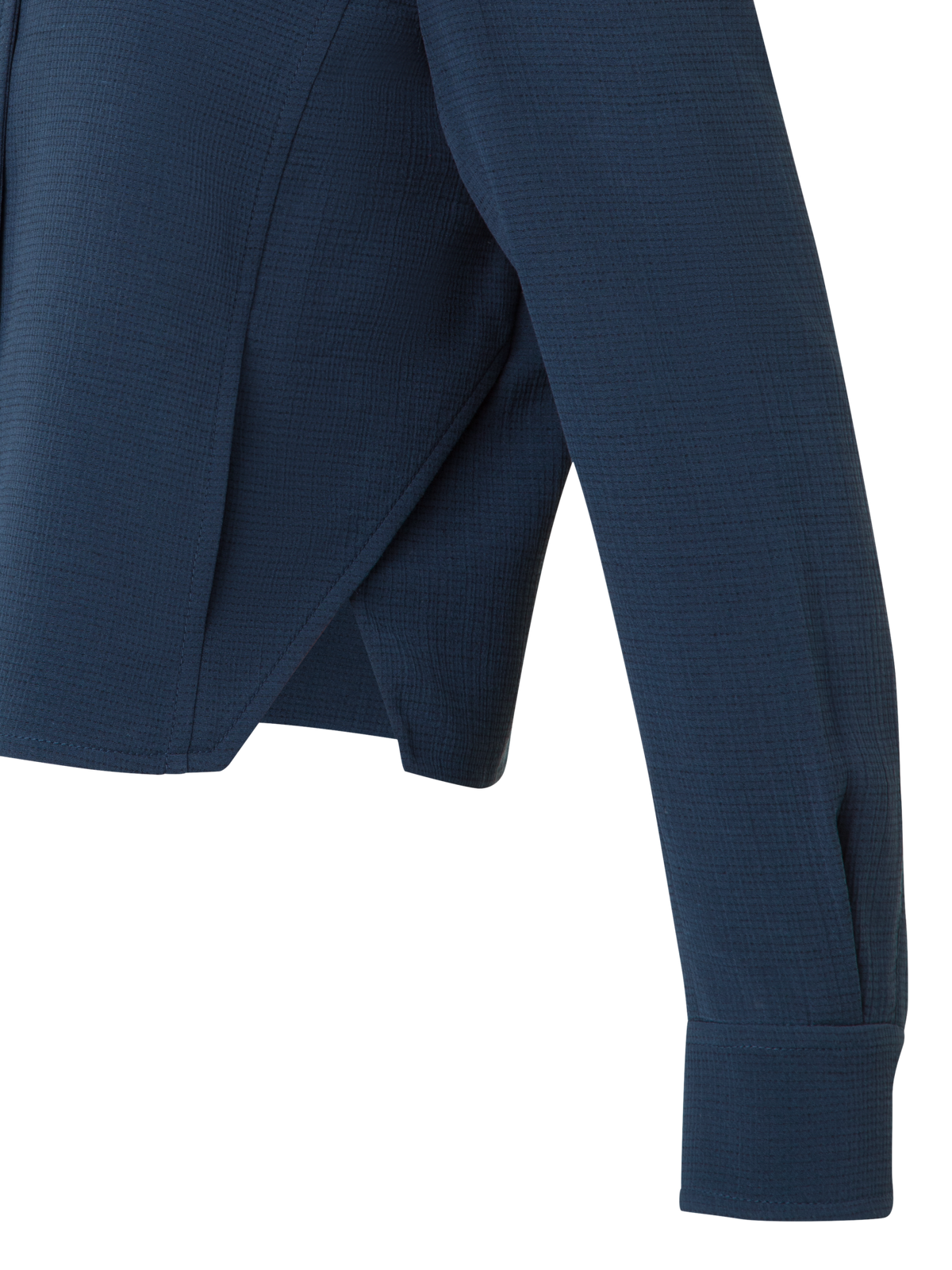 Designer Kurze Boxy-Jacke aus Baumwoll-Doubleface - Dunkelblau - Blau