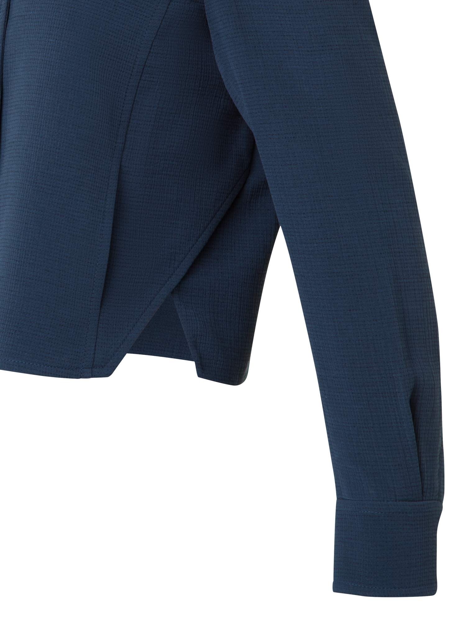 Designer Kurze Boxy-Jacke aus Baumwoll-Doubleface - Dunkelblau - Blau