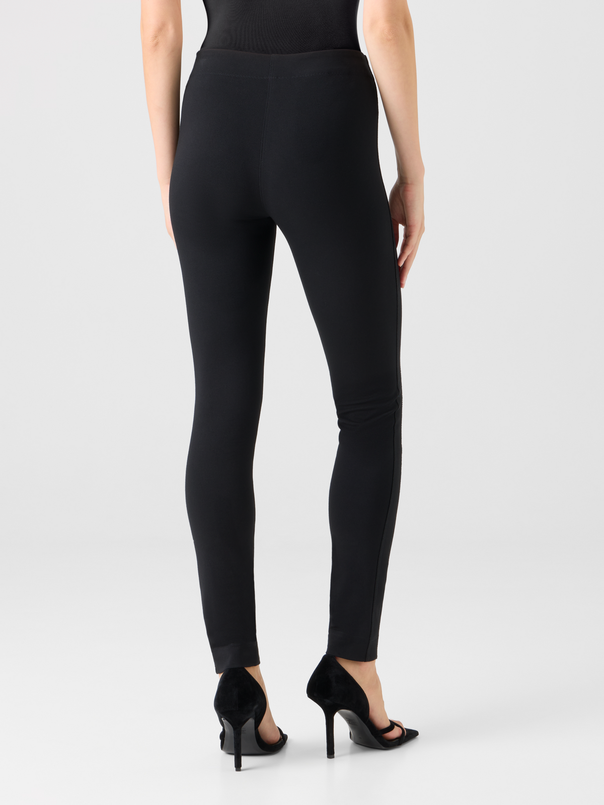 Designer Figurbetonte Jersey-Leggings - Schwarz #editorial