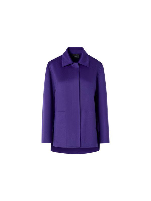 Designer Laars Long Jacke aus Kaschmir-Doubleface - Violett