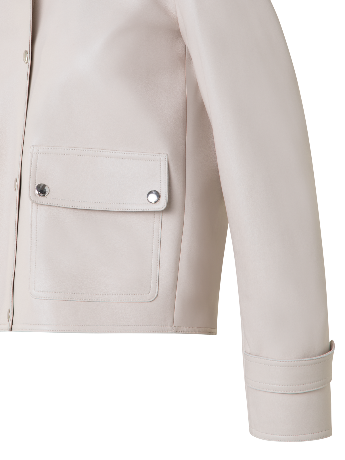 Designer Blouson Lederjacke - Grau - Beige