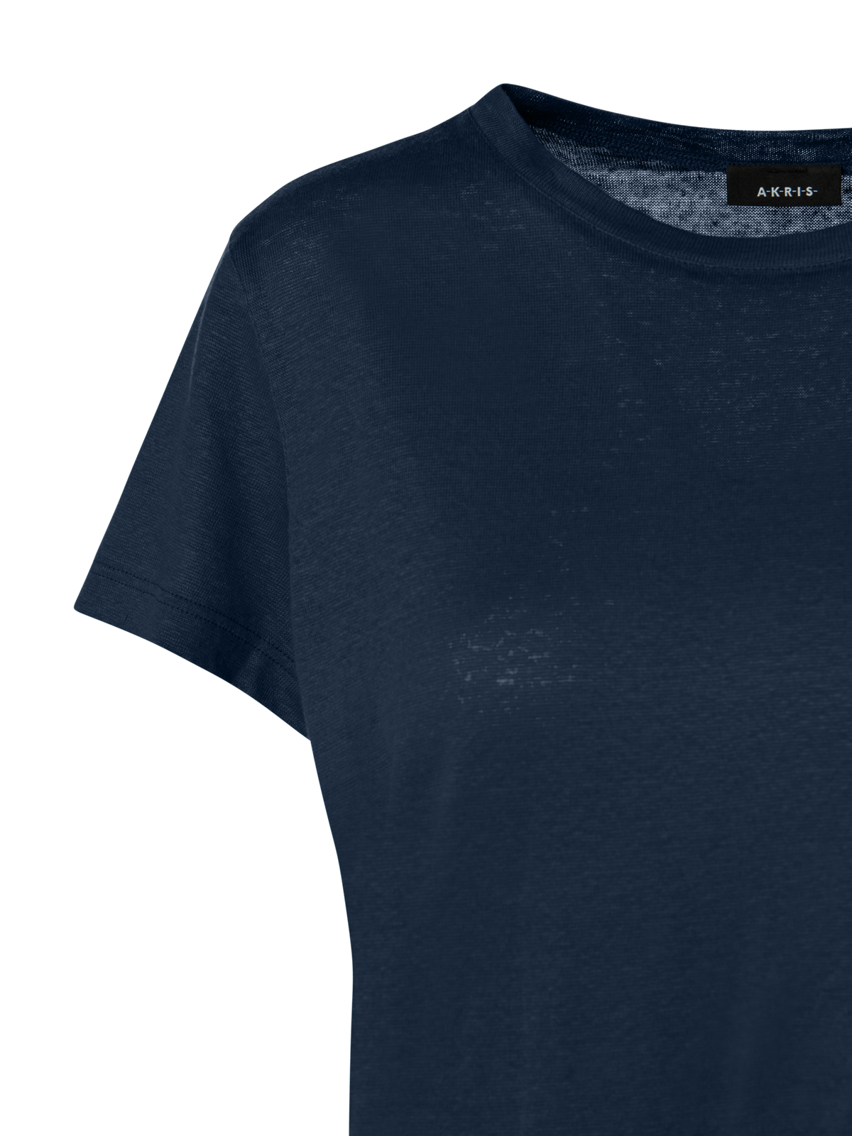 Designer Leinen Jersey T-Shirt - Dunkelblau - Blau