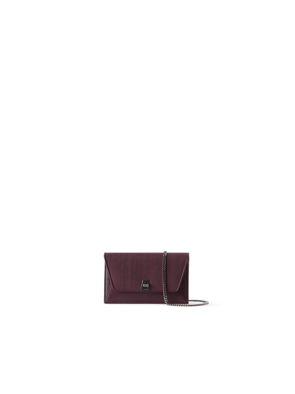 Designer Anouk Envelope Clutch mit Rosshaar-Überschlag - Weinrot