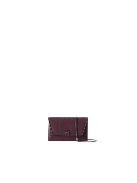 Designer Anouk Envelope Clutch mit Rosshaar-Überschlag - Weinrot
