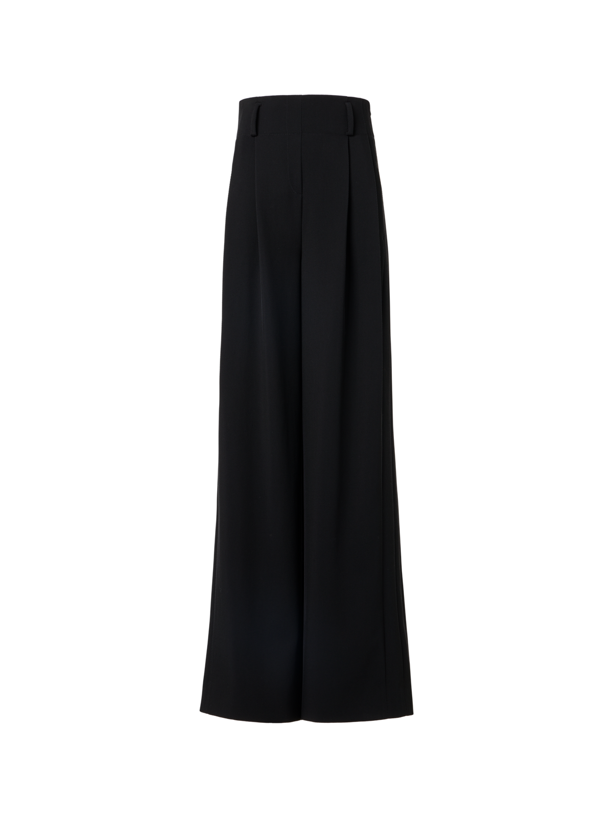 Designer Bundfaltenhose aus Woll-Tricotine mit hohem Bund - Schwarz