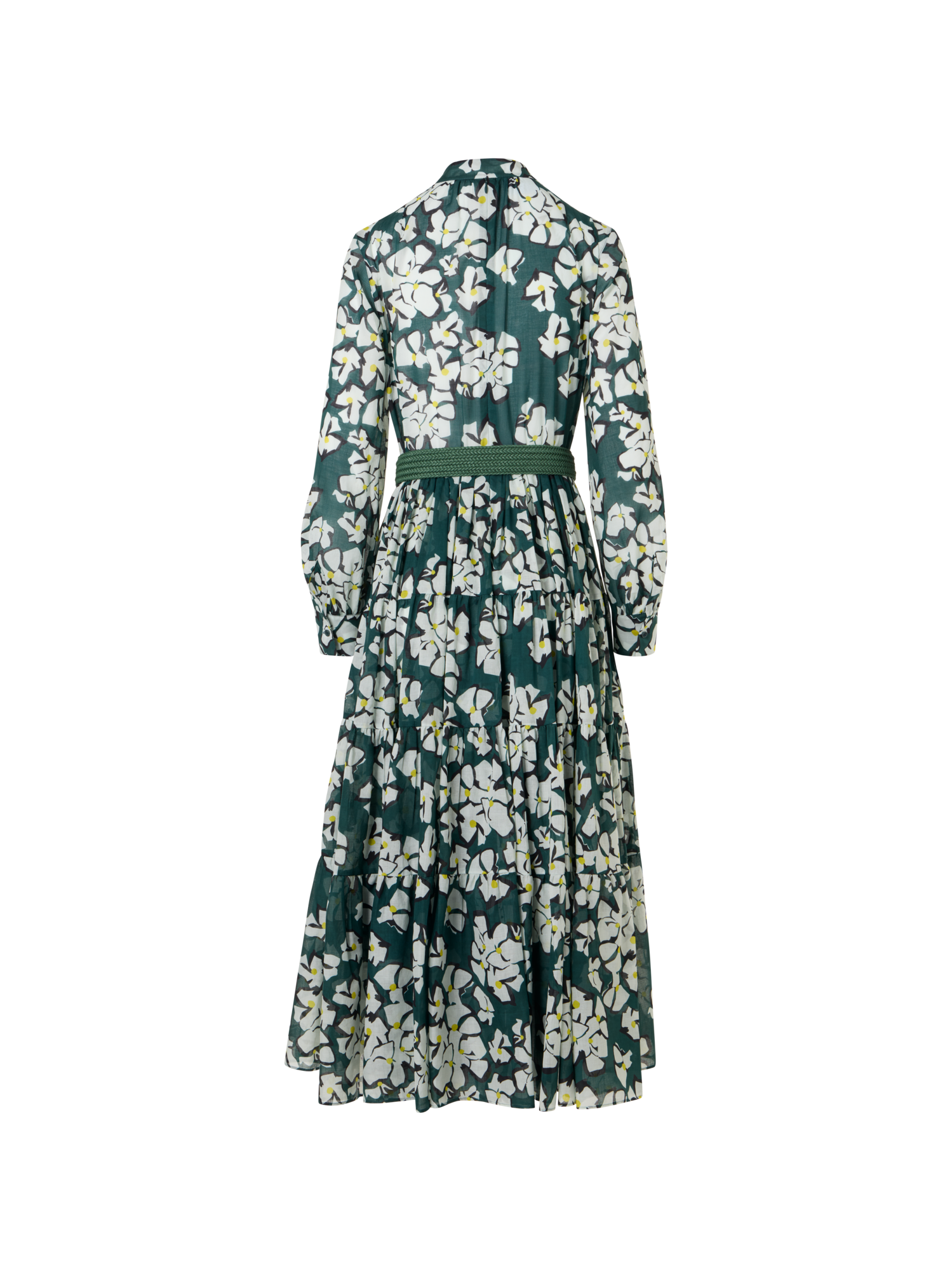 Designer Langärmeliges Boho-Midi-Kleid mit Papercut Flower Print - Bunt