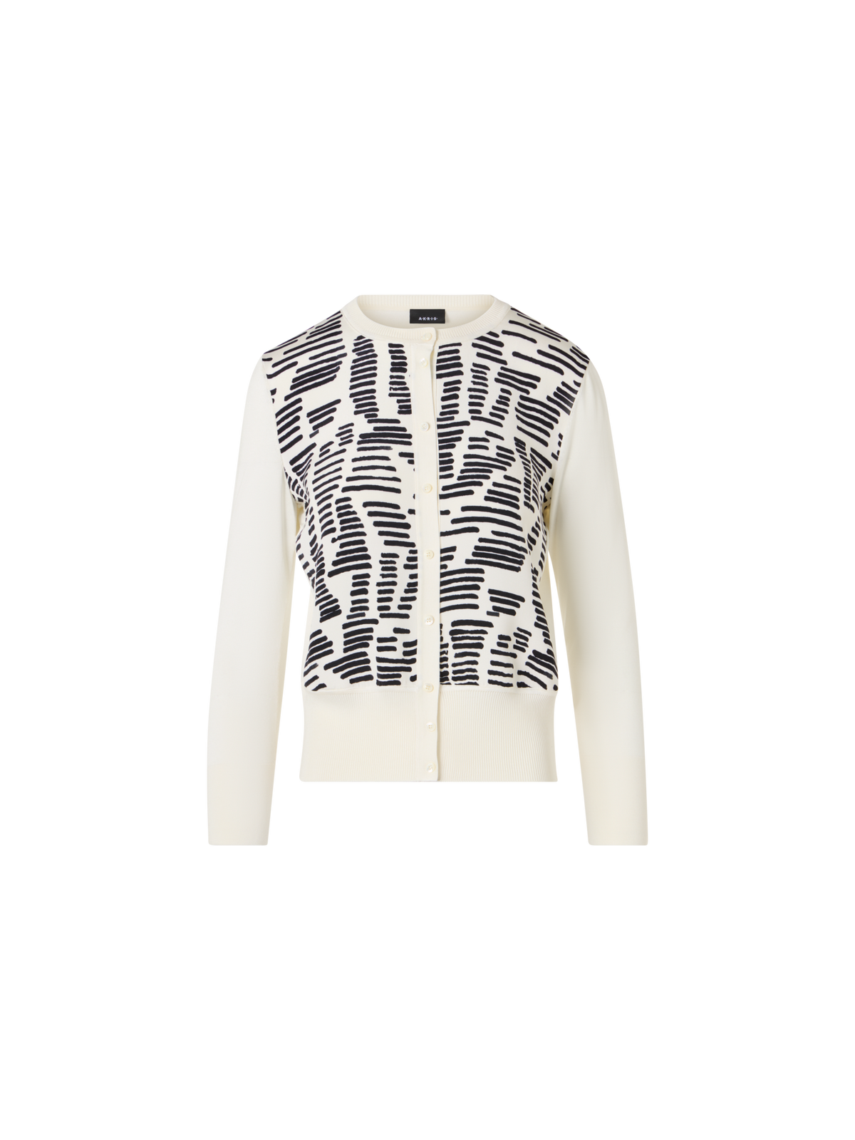 Designer Strickjacke mit Dance Movement Print auf der Vorderseite - Ecru