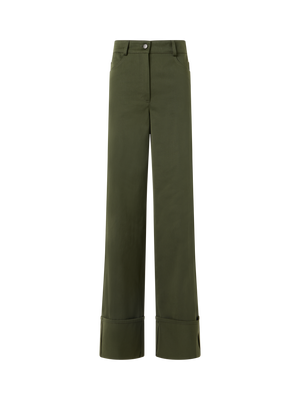 Designer Cooper Hose aus Baumwollgabardine - Grün
