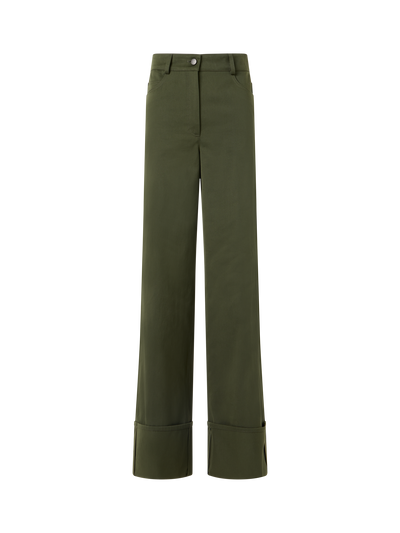 Designer Cooper Hose aus Baumwollgabardine - Grün