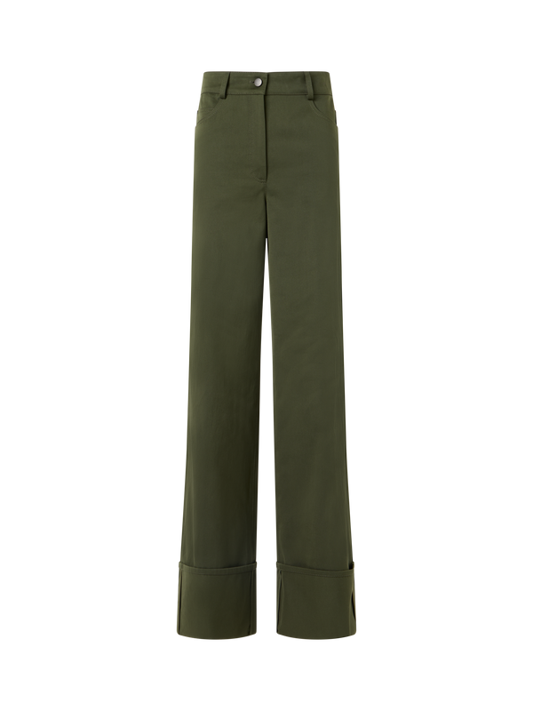 Designer Cooper Hose aus Baumwollgabardine - Grün