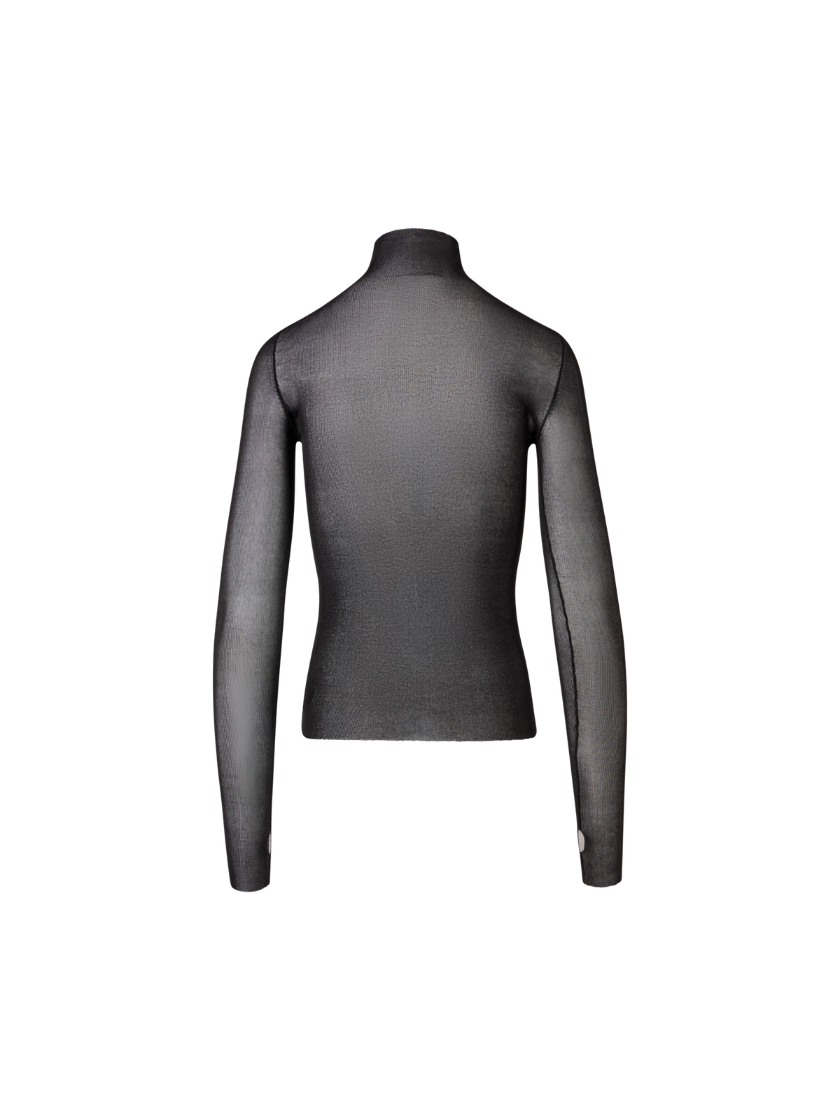 Designer Transparenter Feinripp-Pullover aus Seide - Schwarz