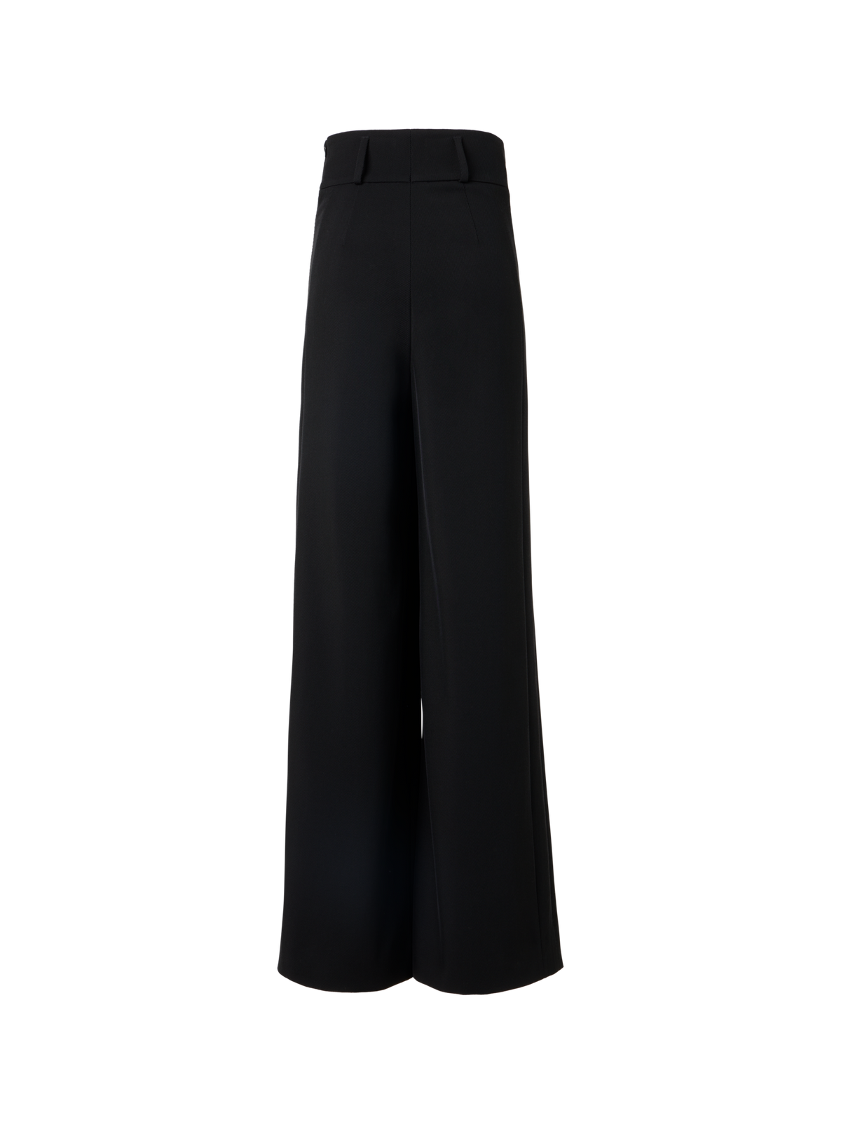 Designer Bundfaltenhose aus Woll-Tricotine mit hohem Bund - Schwarz